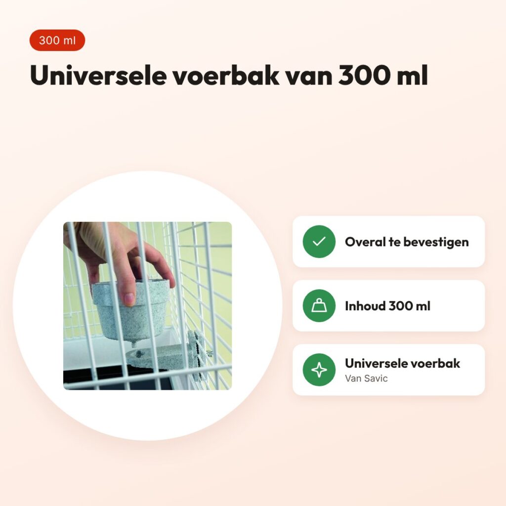 Savic universele voerbak 300 ml – overal te bevestigen – voordelen