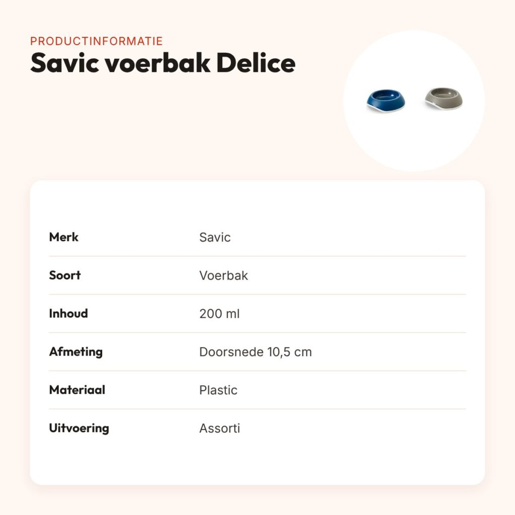 Savic voerbak Delice assorti 10,5 cm 200 ml – kunststof – productinformatie