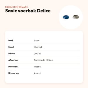 Savic voerbak Delice assorti 10,5 cm 200 ml – kunststof – productinformatie