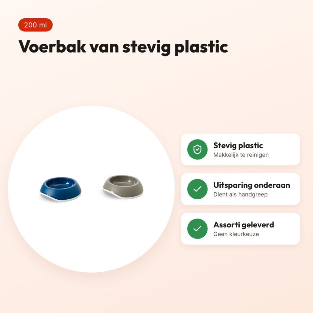 Savic voerbak Delice assorti 10,5 cm 200 ml – kunststof – voordelen