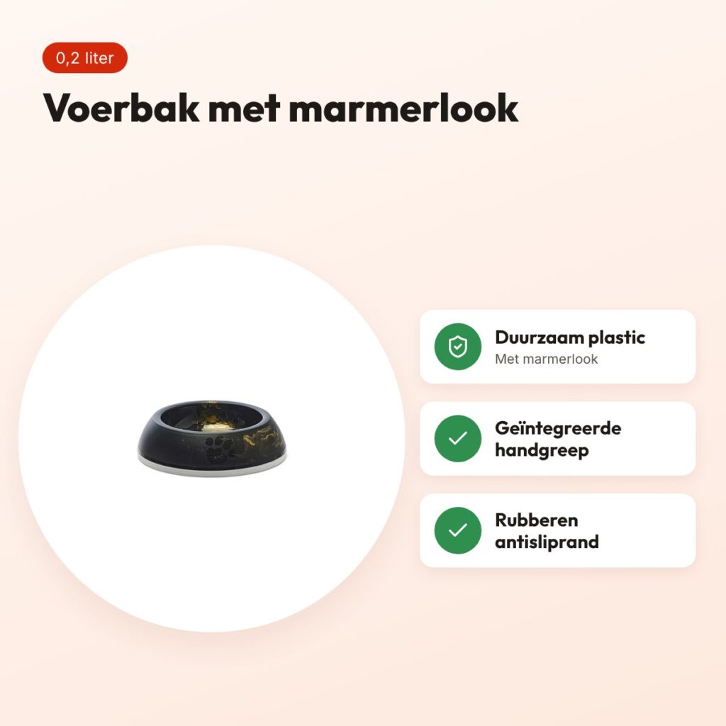 Savic voerbak kat Delice Marble zwart/goud 0,2 liter – voordelen