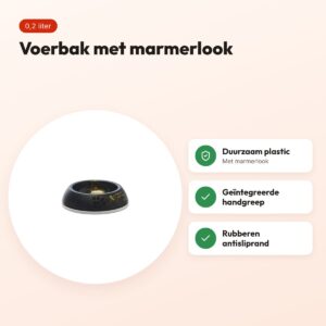 Savic voerbak kat Delice Marble zwart/goud 0,2 liter – voordelen