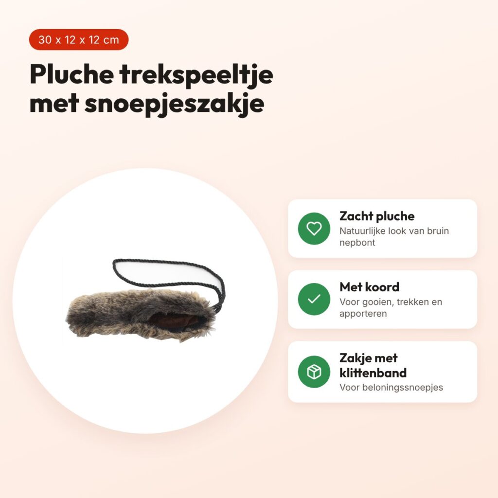 Schulze Porta Tug hondenspeelgoed 30 x 12 x 12 cm – pluche, bruin – voordelen