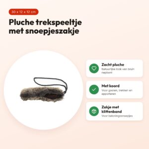 Schulze Porta Tug hondenspeelgoed 30 x 12 x 12 cm – pluche, bruin – voordelen