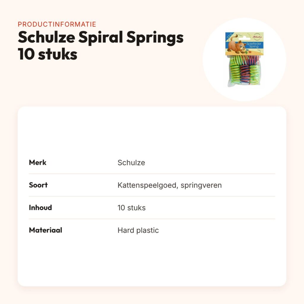 Schulze Spiral Springs kattenspeelgoed 10 stuks – springveren – productinformatie