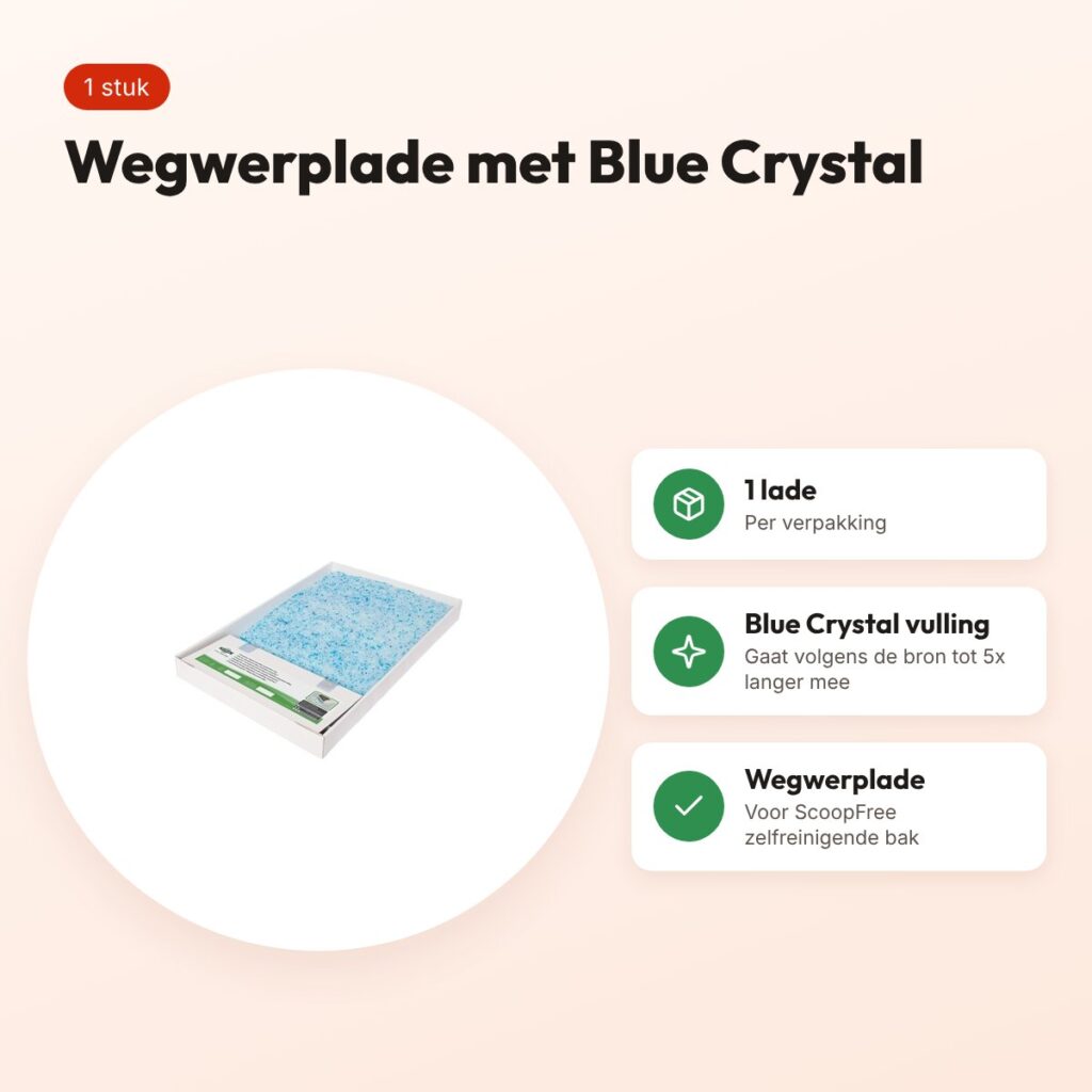 ScoopFree vervangingslade Blue Crystal kattenbakvulling – 1 stuk – voordelen