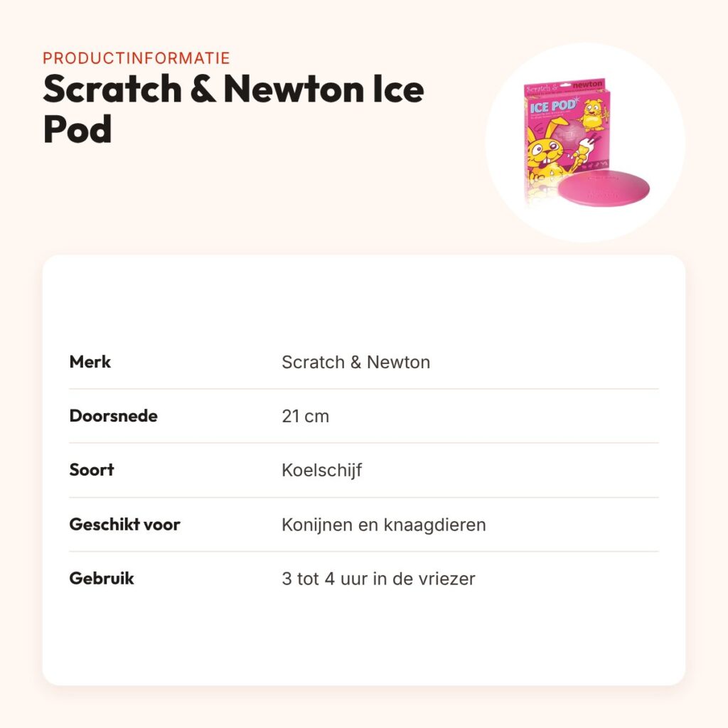 Scratch & Newton Ice Pod koelschijf 21 cm – voor konijnen en knaagdieren – productinformatie