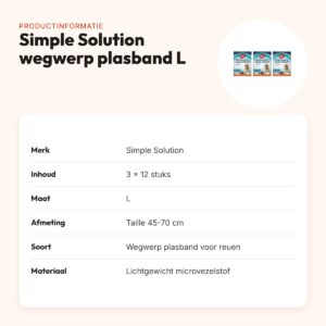 Simple Solution plasband reu wegwerp L 45-70 cm – multipack 3 x 12 stuks – productinformatie