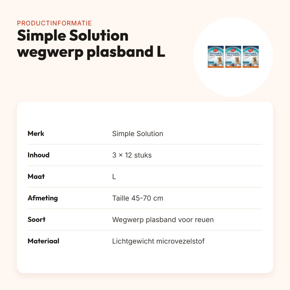 Simple Solution plasband reu wegwerp L 45-70 cm – multipack 3 x 12 stuks – productinformatie