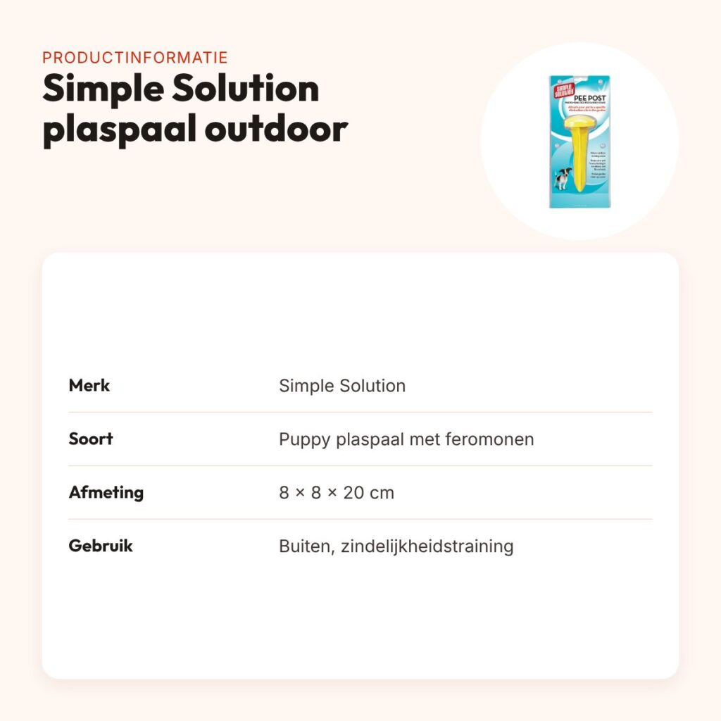 Simple Solution puppy plaspaal outdoor met feromonen – 8 x 8 x 20 cm – productinformatie