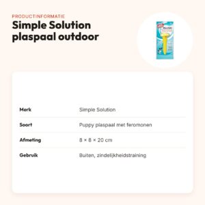 Simple Solution puppy plaspaal outdoor met feromonen – 8 x 8 x 20 cm – productinformatie