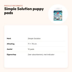 Simple Solution puppy training pads 71 x 76 cm – 10 stuks, absorberend – productinformatie
