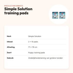 Simple Solution puppy training pads 71 x 76 cm – multipack 2 x 10 stuks – productinformatie