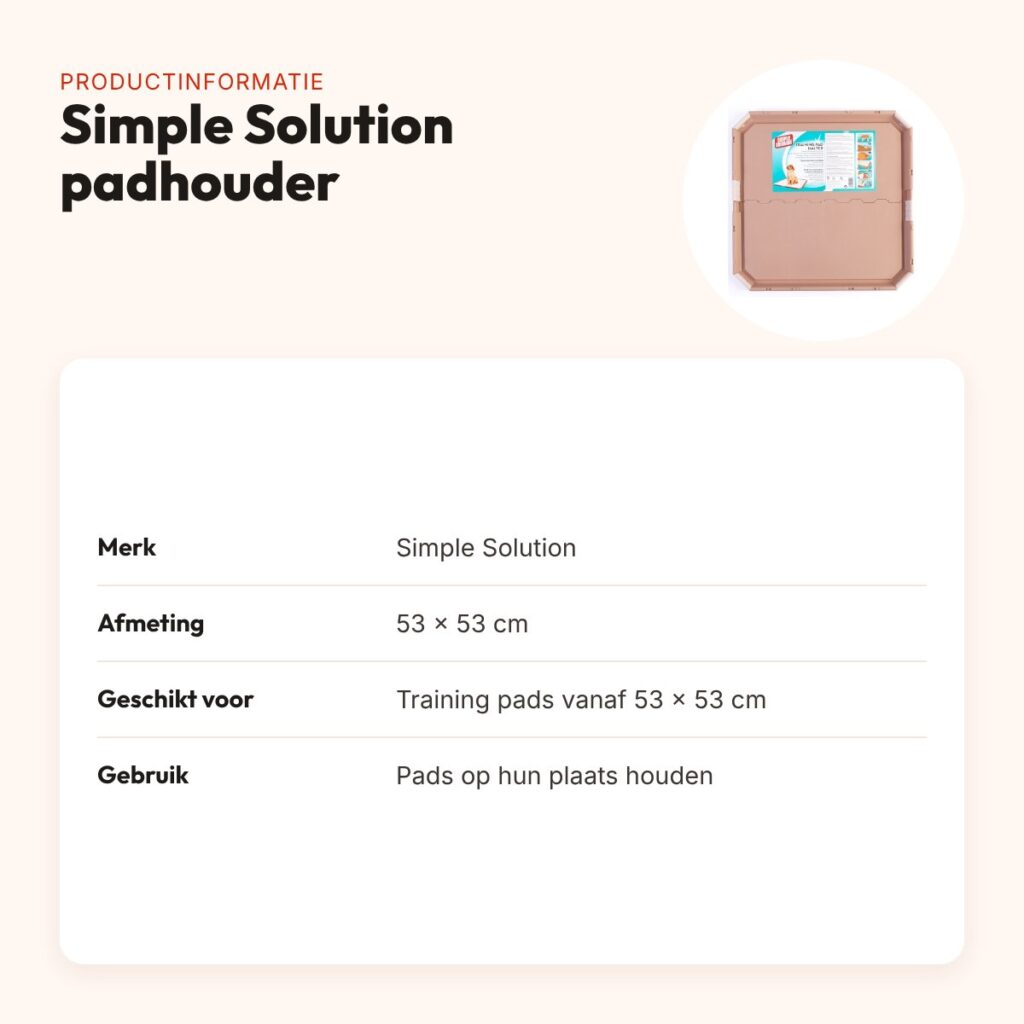 Simple Solution puppy training pads houder 53 x 53 cm – productinformatie