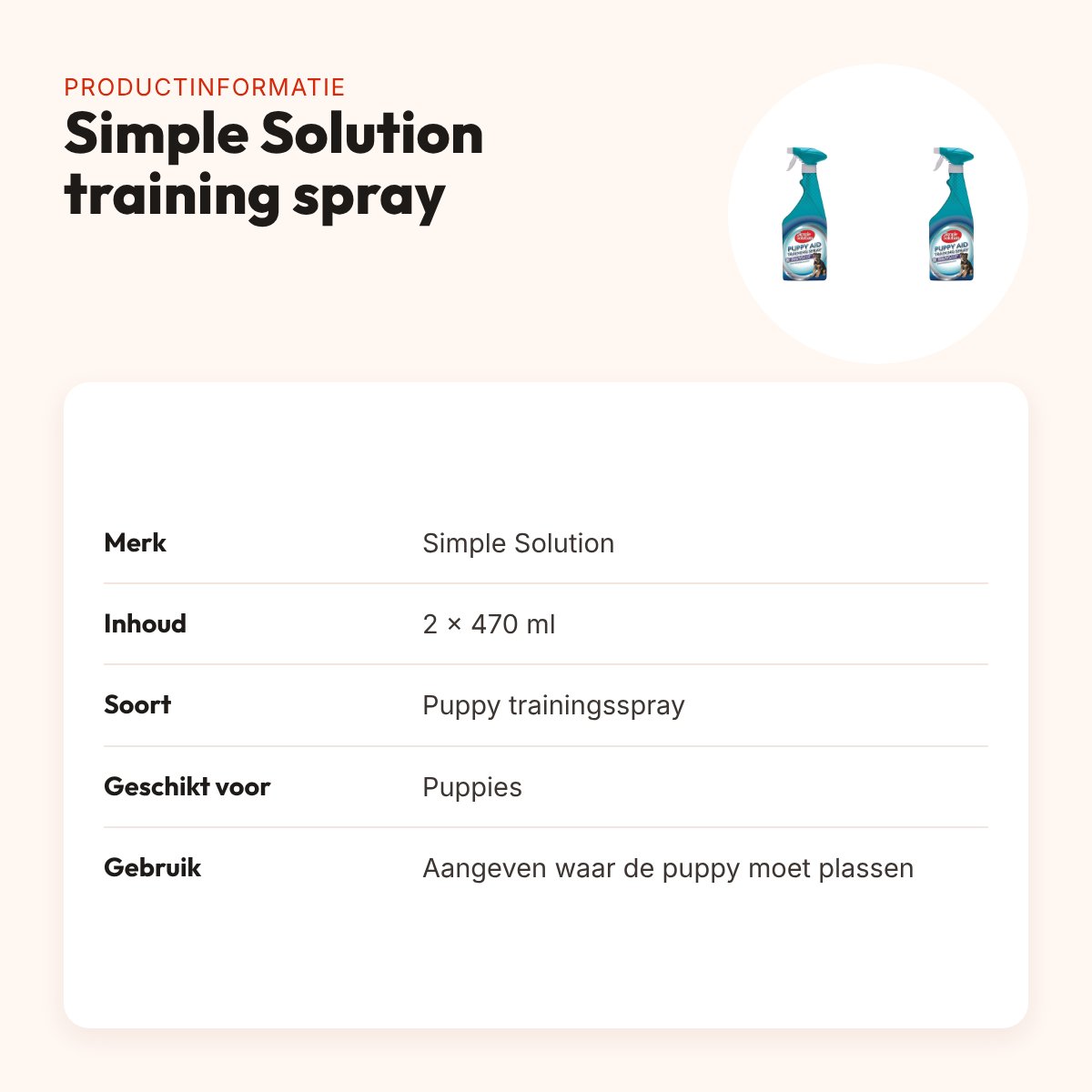 Simple Solution puppy training spray 470 ml – multipack 2 stuks – productinformatie