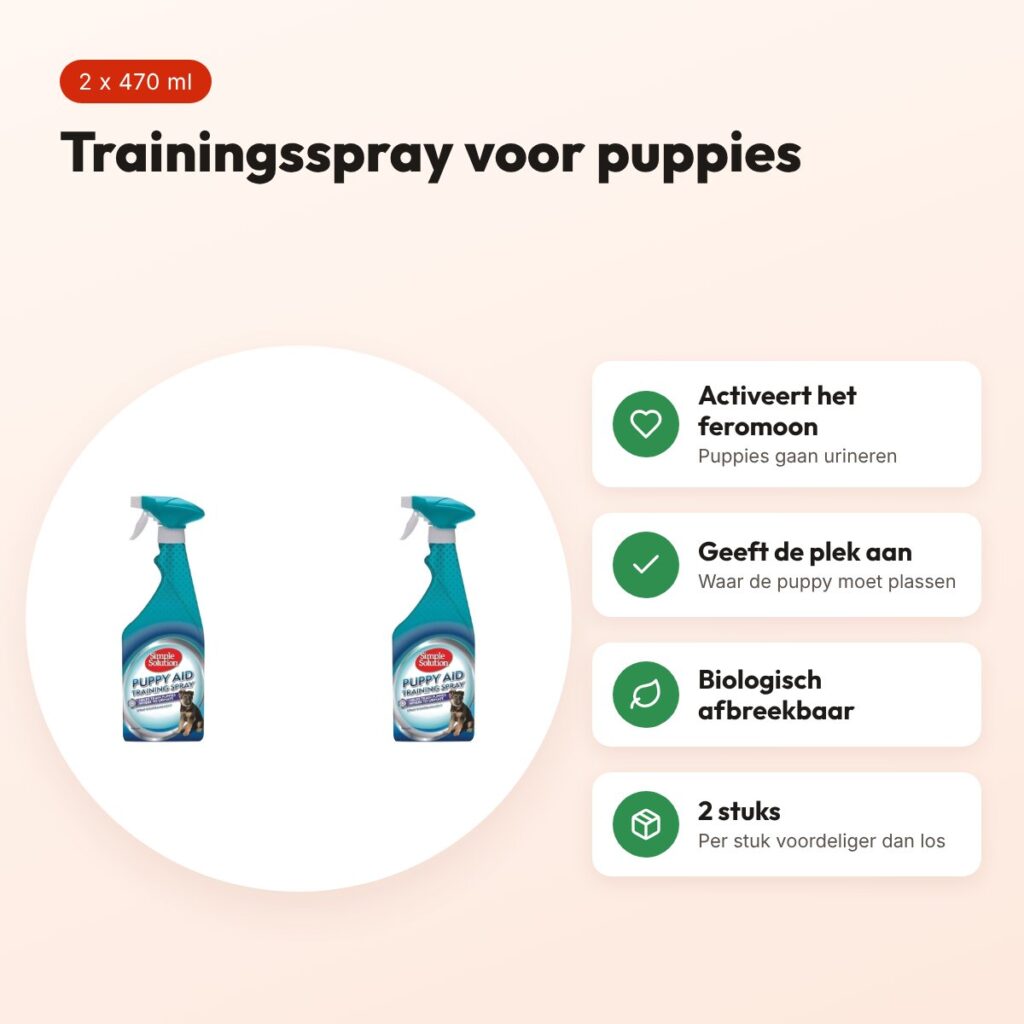 Simple Solution puppy training spray 470 ml – multipack 2 stuks – voordelen