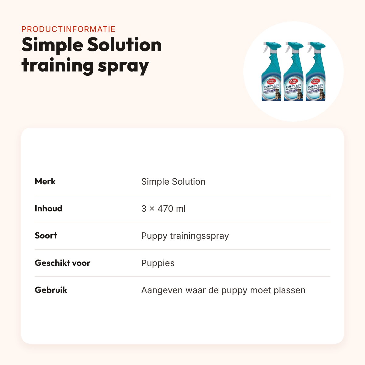 Simple Solution puppy training spray 470 ml – multipack 3 stuks – productinformatie