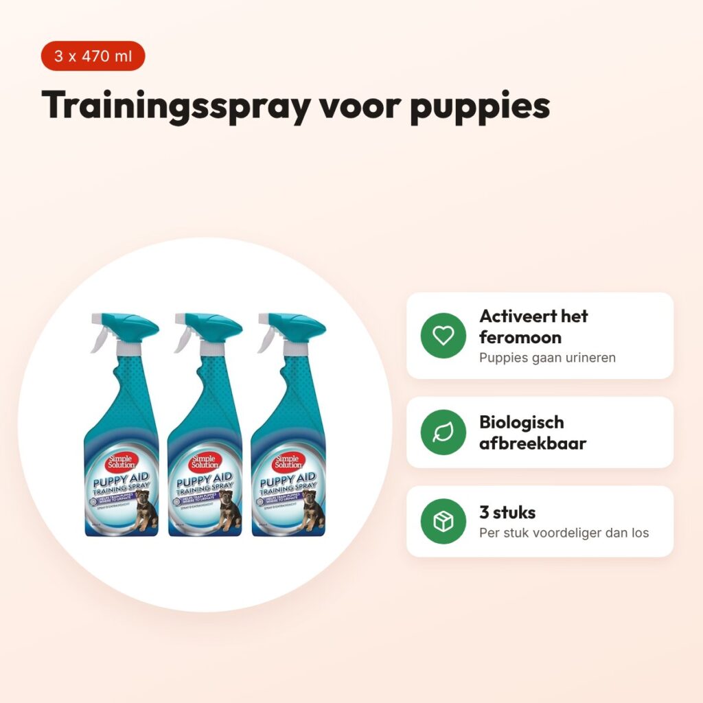 Simple Solution puppy training spray 470 ml – multipack 3 stuks – voordelen