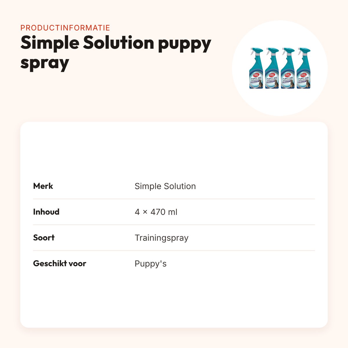 Simple Solution puppy trainingspray 470 ml – multipack 4 stuks – productinformatie