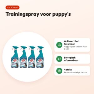 Simple Solution puppy trainingspray 470 ml – multipack 4 stuks – voordelen