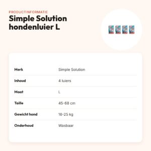 Simple Solution wasbare hondenluier L taille 45-68 cm – multipack 4 stuks – productinformatie