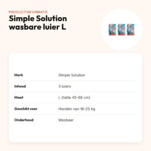 Simple Solution wasbare hondenluier Large 45-68 cm – multipack 3 stuks – productinformatie