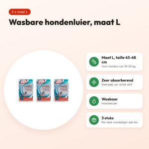 Simple Solution wasbare hondenluier Large 45-68 cm – multipack 3 stuks – voordelen
