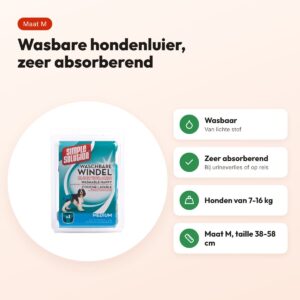 Simple Solution wasbare hondenluier M 38-58 cm – absorberend – voordelen