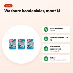 Simple Solution wasbare hondenluier M 38-58 cm – multipack 3 stuks – voordelen