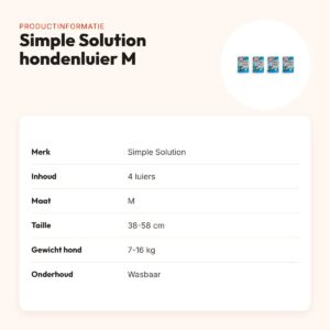 Simple Solution wasbare hondenluier M taille 38-58 cm – multipack 4 stuks – productinformatie