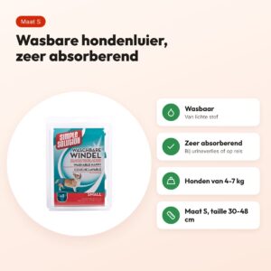 Simple Solution wasbare hondenluier S 30-48 cm – absorberend – voordelen