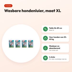 Simple Solution wasbare hondenluier XL 56-89 cm – multipack 4 stuks – voordelen