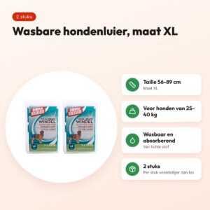 Simple Solution wasbare hondenluier XL taille 56-89 cm – multipack 2 stuks – voordelen