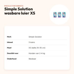 Simple Solution wasbare hondenluier XS 25-35 cm – multipack 3 stuks – productinformatie