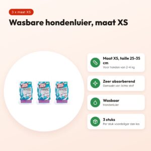 Simple Solution wasbare hondenluier XS 25-35 cm – multipack 3 stuks – voordelen