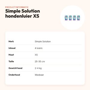 Simple Solution wasbare hondenluier XS taille 25-35 cm – multipack 4 stuks – productinformatie