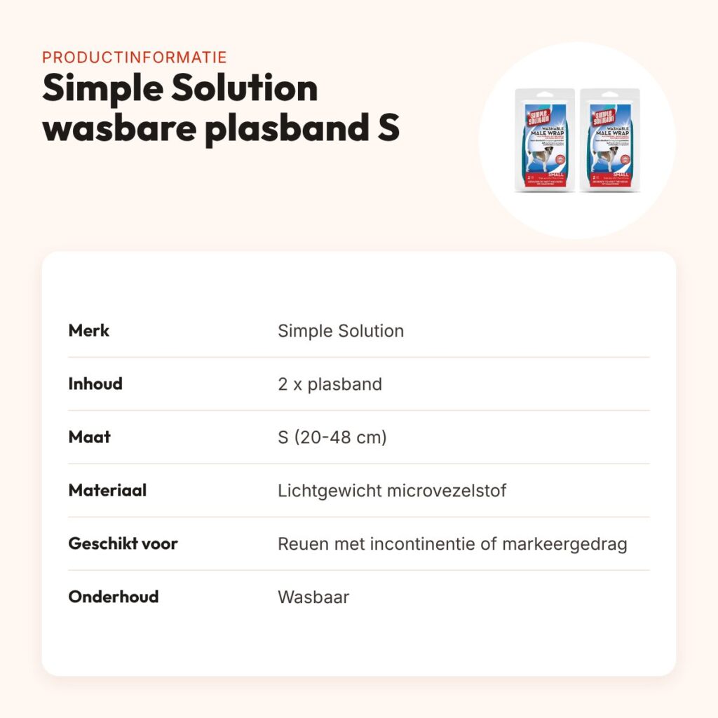 Simple Solution wasbare plasband reu S 20-48 cm – multipack 2 stuks – productinformatie