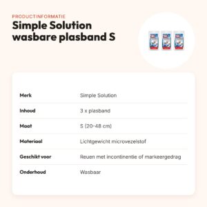 Simple Solution wasbare plasband reu S 20-48 cm – multipack 3 stuks – productinformatie