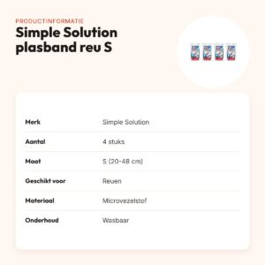 Simple Solution wasbare plasband reu S 20-48 cm – multipack 4 stuks – productinformatie