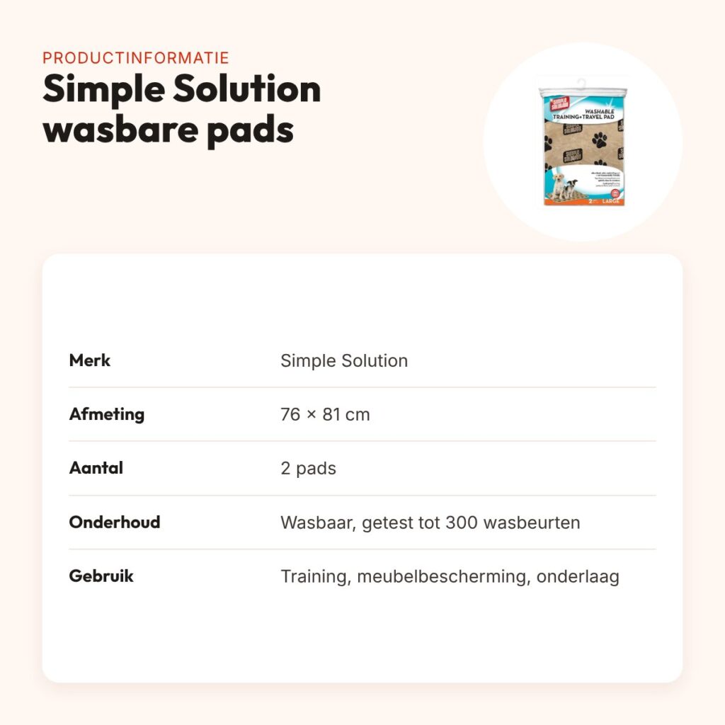 Simple Solution wasbare puppy training pads 76 x 81 cm – 2 stuks – productinformatie