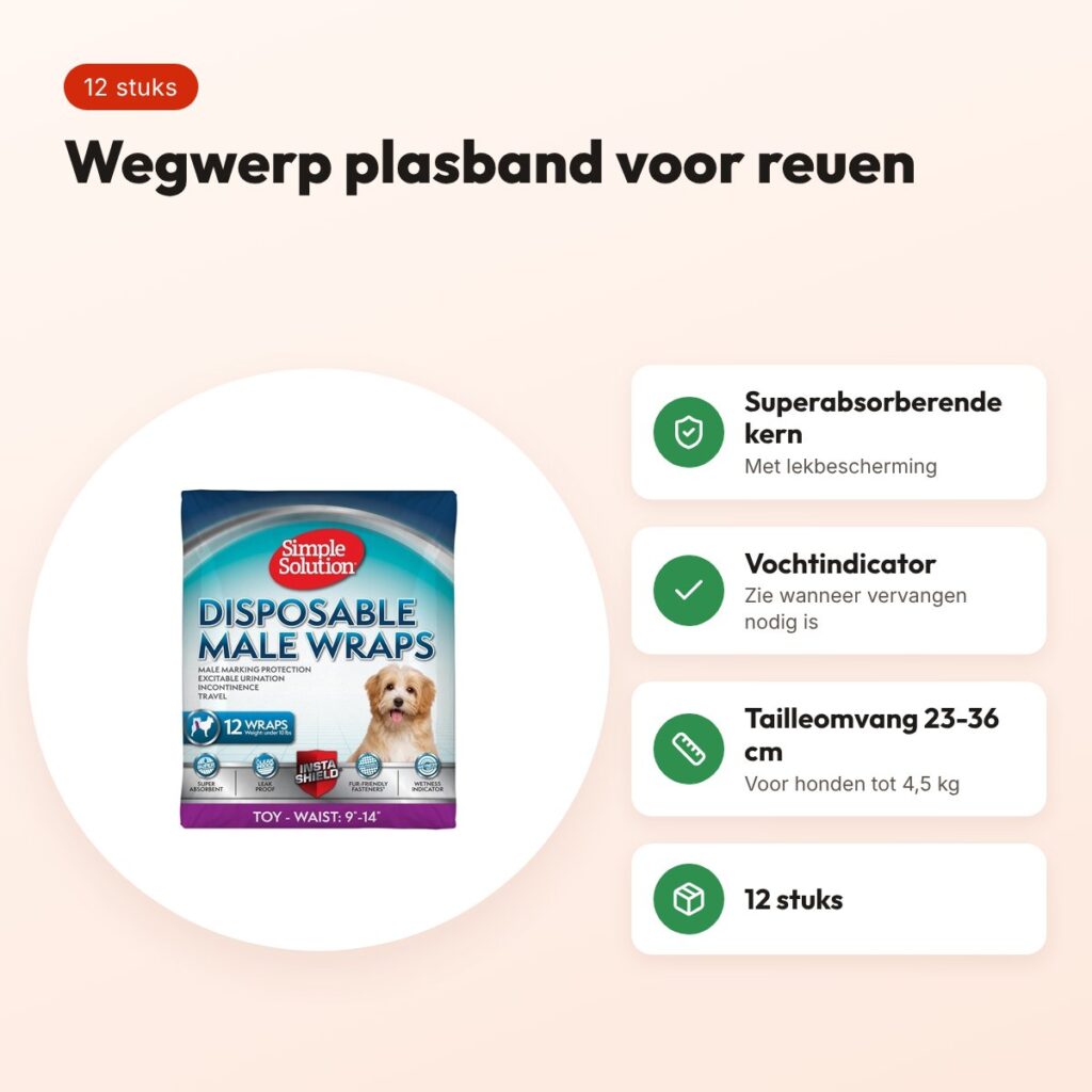 Simple Solution wegwerp plasband reu XS – 12 stuks, tot 4,5 kg – voordelen