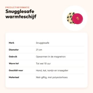 Snugglesafe warmteschijf voor hond en kat 21 cm – magnetronveilig – productinformatie