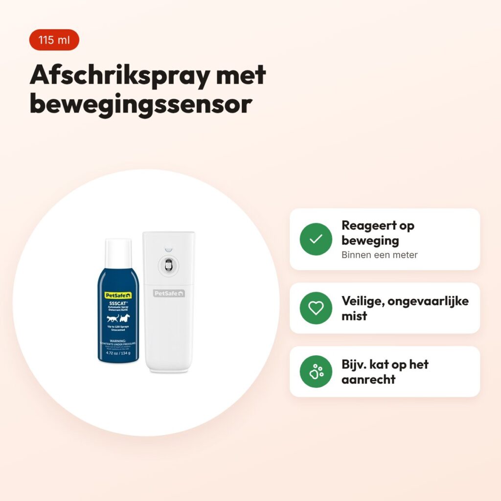 SSSCAT afschrikspray voor katten 115 ml – met bewegingssensor – voordelen