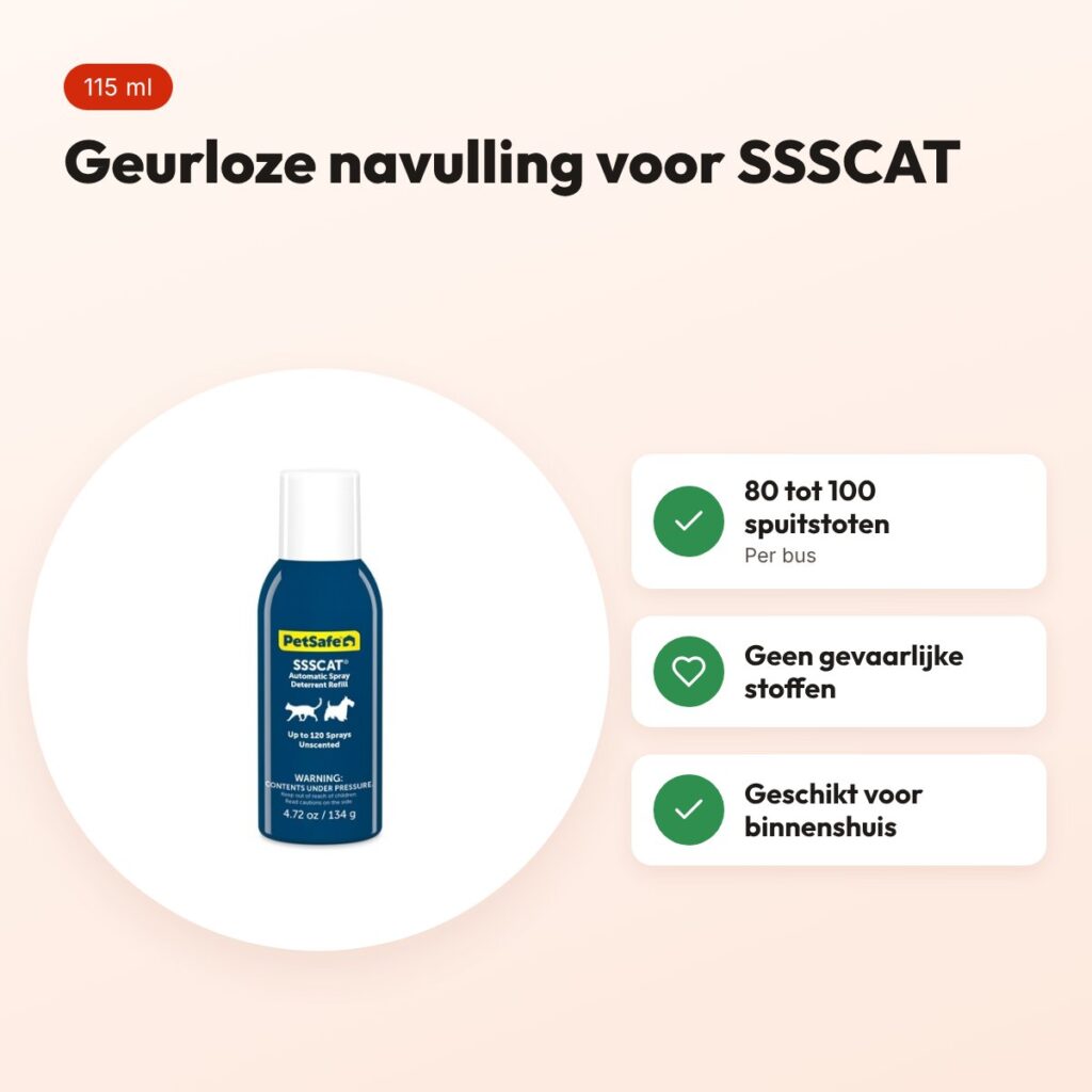 SSSCAT navulling geurloos 115 ml – voor het SSSCAT afweersysteem – voordelen