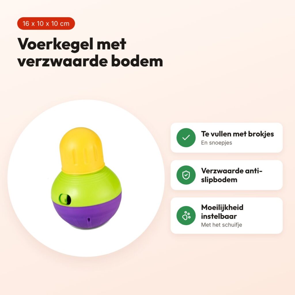 Starmark Bob-A-Lot voerkegel Small – anti-slip, 16 x 10 x 10 cm – voordelen