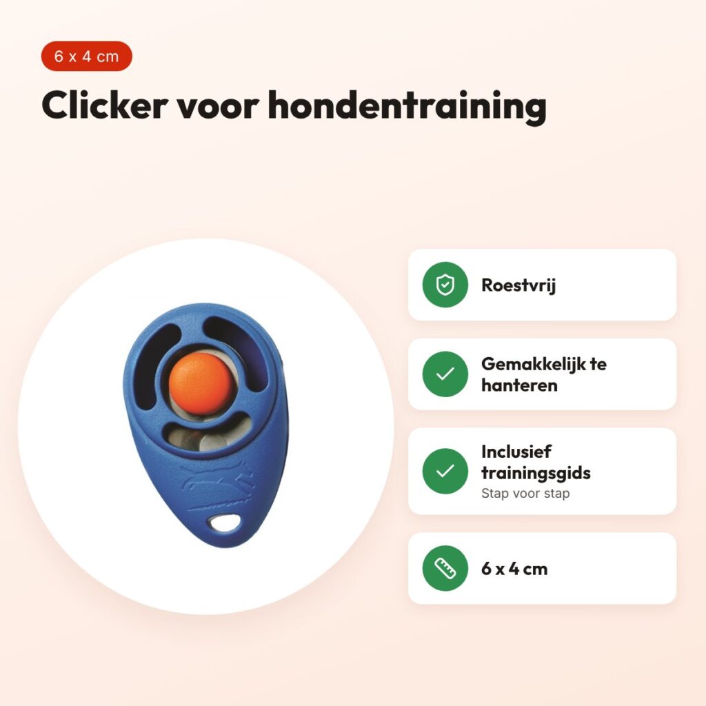 Starmark clicker Pro-Training blauw en rood – 6 x 4 cm, roestvrij – voordelen