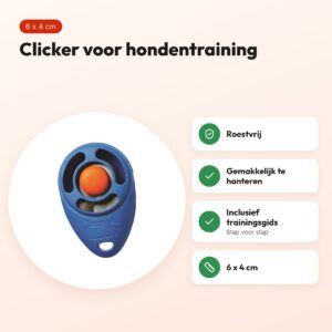 Starmark clicker Pro-Training blauw en rood – 6 x 4 cm, roestvrij – voordelen