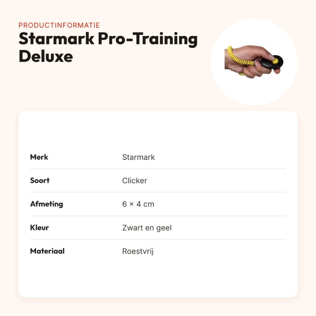 Starmark clicker Pro-Training Deluxe zwart en geel – 6 x 4 cm, roestvrij – productinformatie