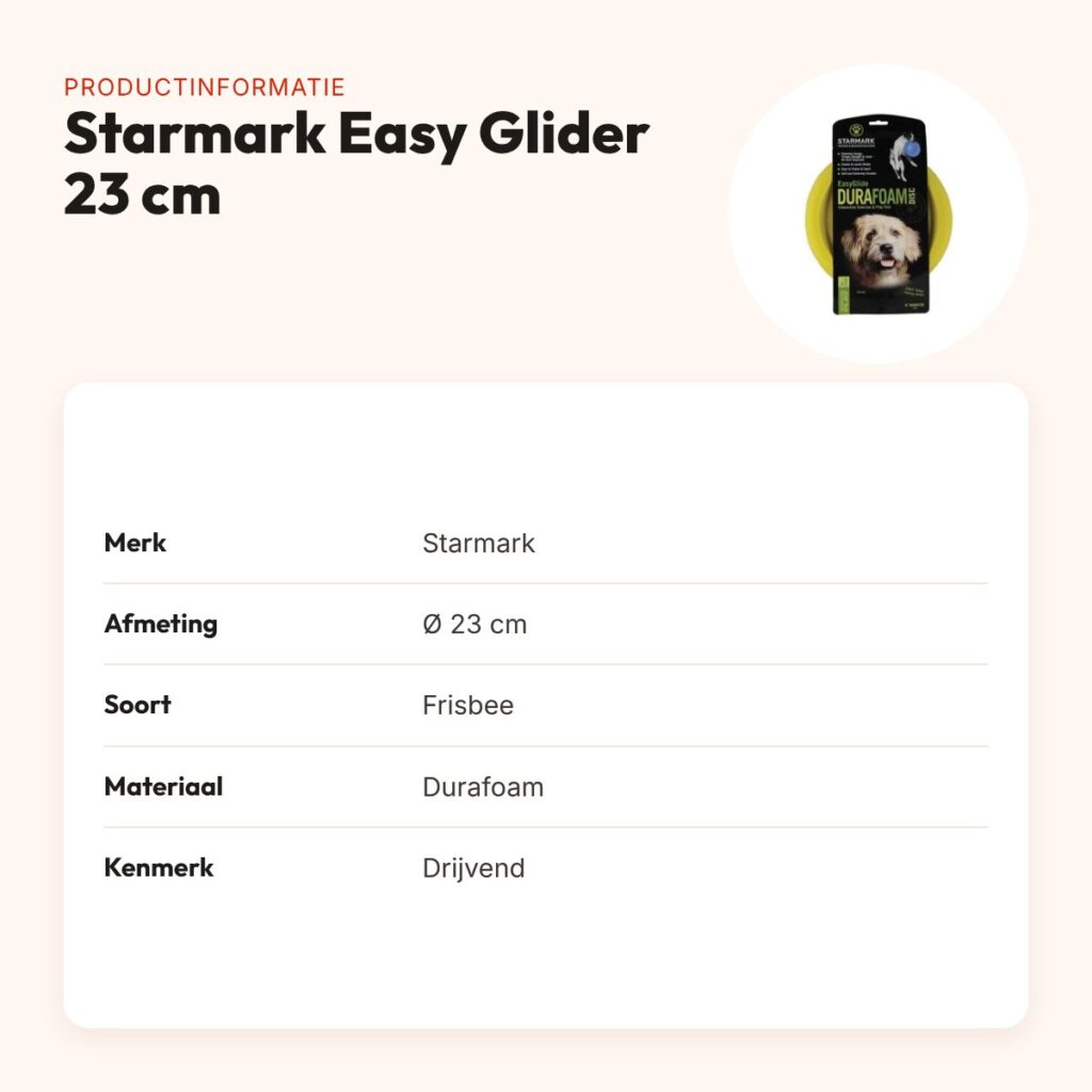 Starmark Easy Glider frisbee Durafoam 23 cm – drijvend – productinformatie