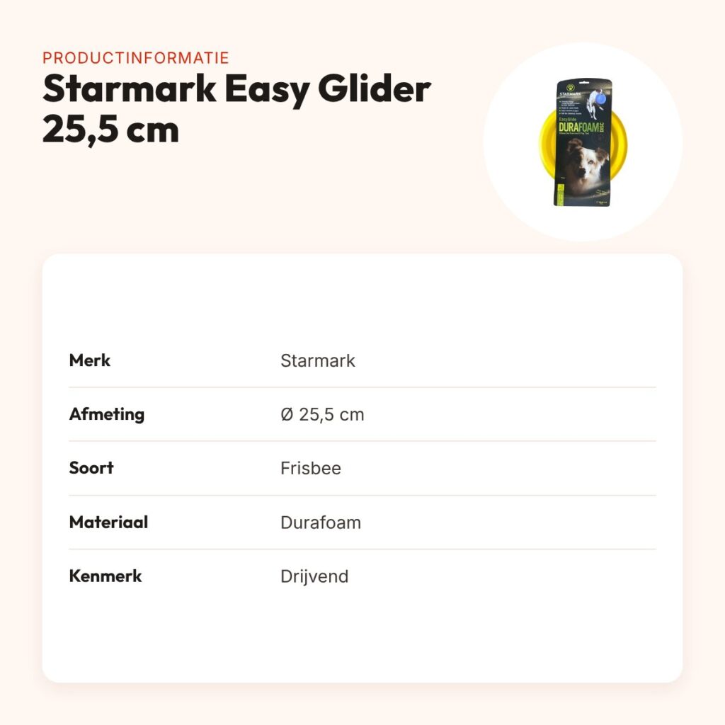 Starmark Easy Glider frisbee Durafoam 25,5 cm – drijvend – productinformatie